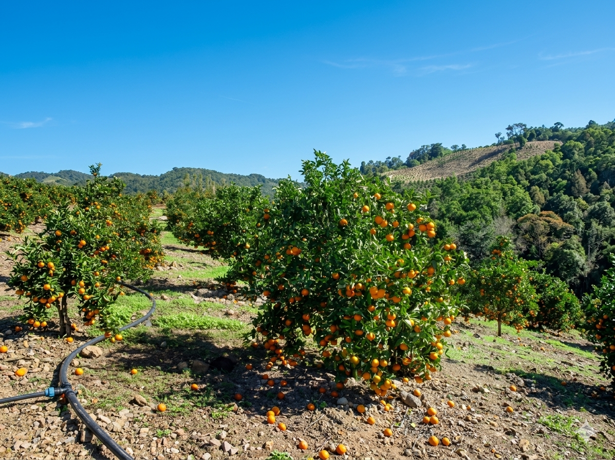 Domaine agricole Mimona — verger d'agrumes dans le Gharb, Maroc